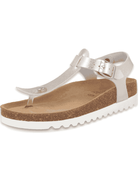 SANDALIA AMPURIAS FLIP-FLOP CHAMPAGNE D'Torres, PLANTA ANATÓMICA ACOLCHADA