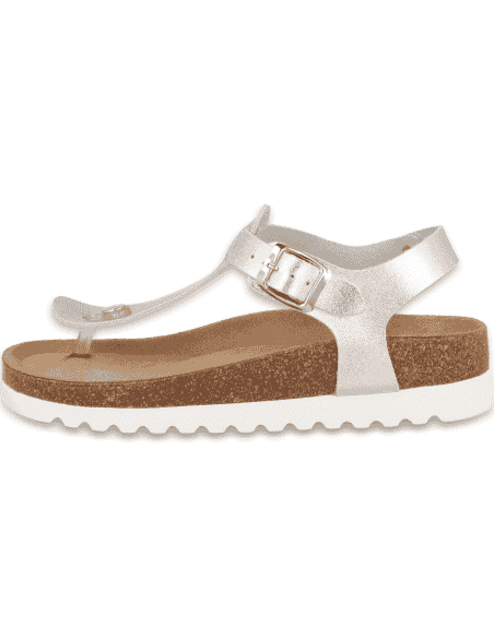 Sandalia Ampurias Flip-Flop Champagne D'Torres® | Plantilla Anatómica NubeFit™