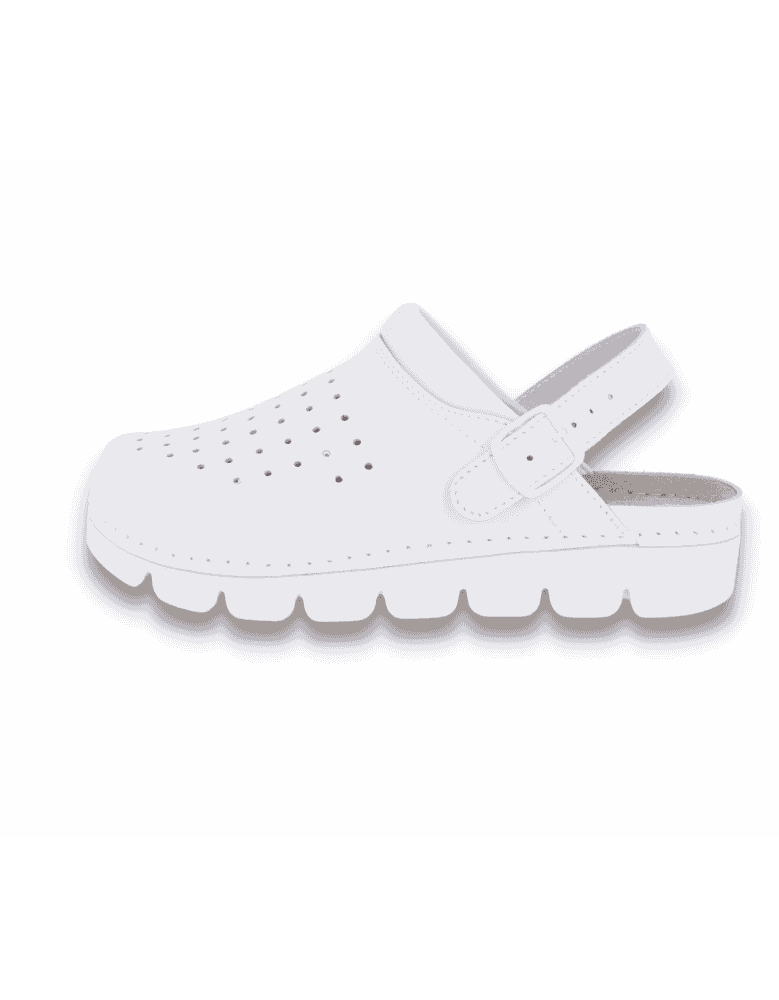 SANITARY COMFORT CLOGS, MASTER BACK STRAP WHITE