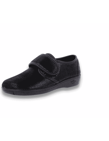 ZAPATILLA CLARA NEGRO D'TORRES®, PARA PIES ANCHOS CON JUANETES