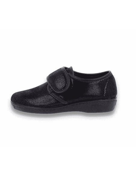 ZAPATILLA CLARA NEGRO D'TORRES®, PARA PIES ANCHOS CON JUANETES