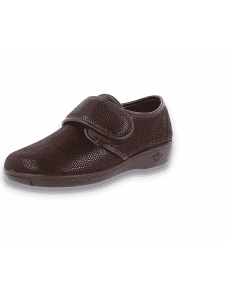 ZAPATILLA CLARA MARRÓN D'TORRES®, PARA PIES ANCHOS CON JUANETES