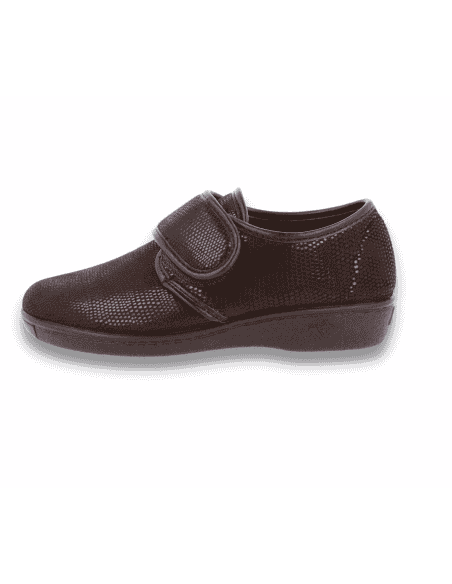 ZAPATILLA CLARA MARRÓN D'TORRES®, PARA PIES ANCHOS CON JUANETES