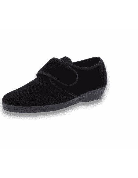 ZAPATILLA PILAR NEGRO D'TORRES®, PARA PIES DELICADOS CON JUANETES