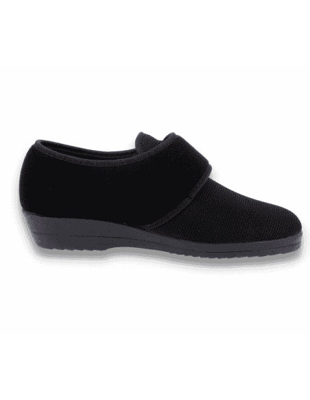 Zapatilla Pilar Negro D'Torres®, para pies delicados con juanetes