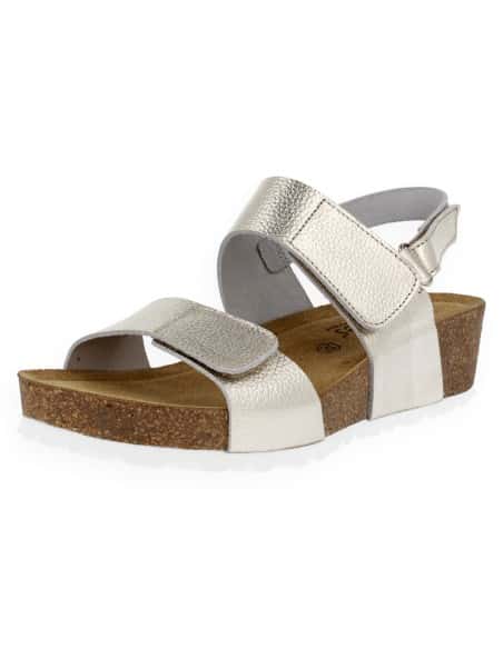 Model Salou Champange D'Torres, Leather Anatomical Sandal With Cushioned Insole, Comfortable And Suitable For Delicate Feet.