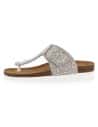 SANDALIA GEMMA PLATA FLIP-FLOP  - D'Torres®, PEDRERIA CON PLANTA ANATÓMICA ACOLCHADA.