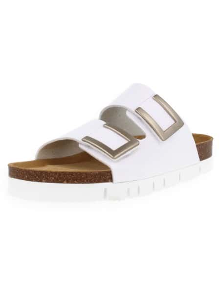 MONACO SANDAL 2 STRAPS WHITE - D'Torres®, COMFORTABLE AND ELEGANT WITH CUSHIONED ANATOMICAL FOOTBED.