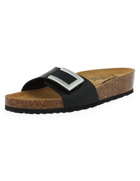Sandalia Monaco Mule Negro D'Torres® | Confort Urbano NubeFit™