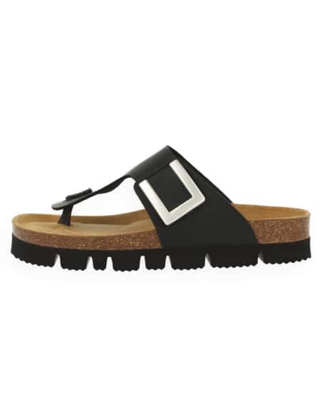 SANDALIA MONACO FLIP-FLOP NEGRO - D'Torres®, CÓMODA Y ELEGANTE CON PLANTA ANATÓMICA ACOLCHADA