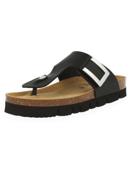 Sandalia Monaco Flip-Flop Negro D'Torres® | Confort Urbano NubeFit™