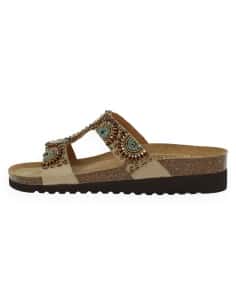 Sandalia GOA Taupe D'Torres® – Diseño Étnico con Planta...