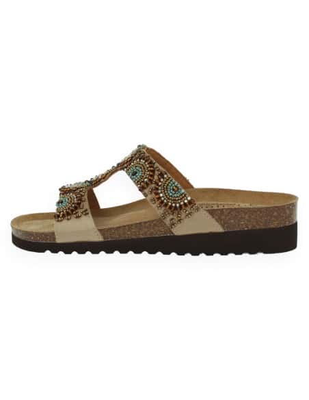 Sandalia GOA Taupe D'Torres® – Diseño Étnico con Planta Anatómica Acolchada