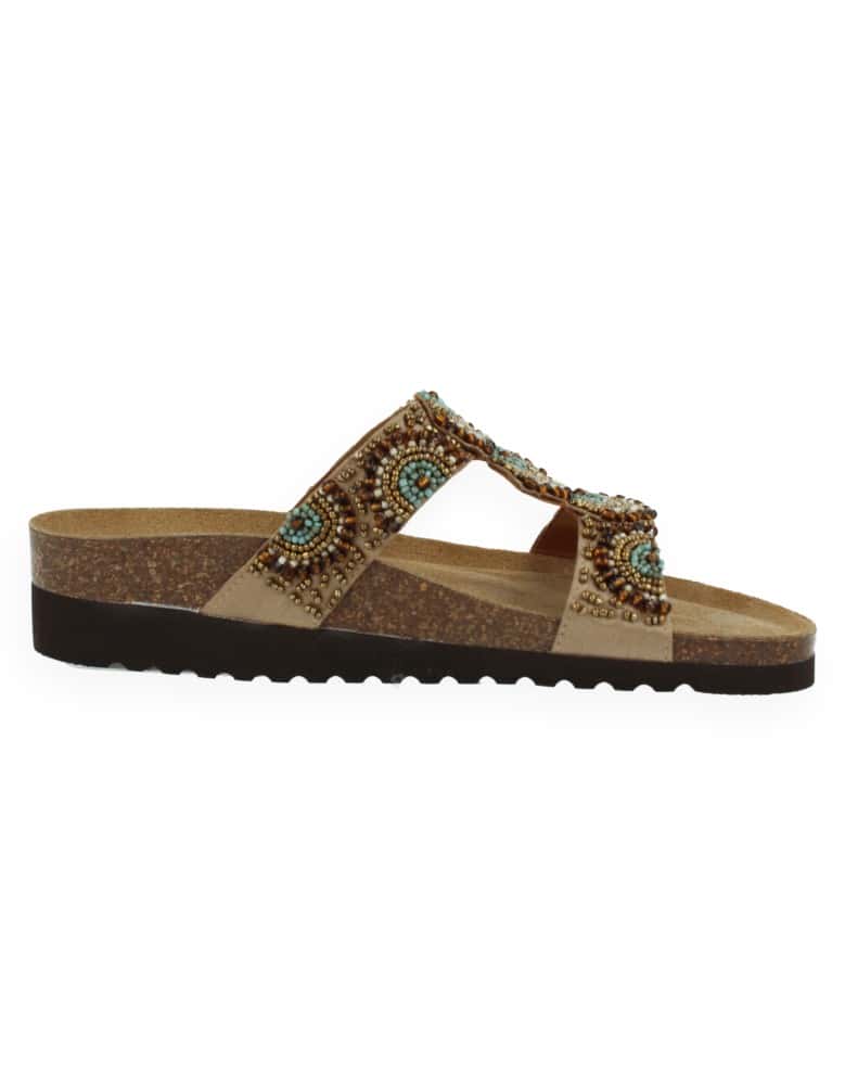 Sandalia GOA Taupe D'Torres® – Diseño Étnico...