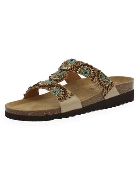 Sandalia GOA Taupe D'Torres® – Diseño Étnico con Planta Anatómica Acolchada