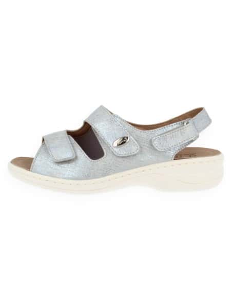 SANDALIA JULIA 2025 PLATA D'Torres®, PARA PIES DELICADOS Y ANCHOS CON JUANETES