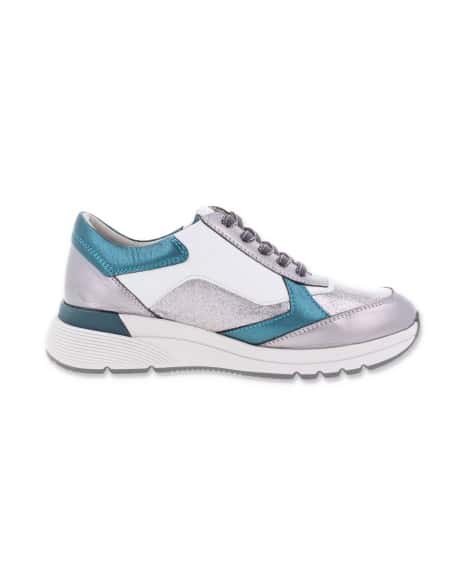 Sneakers Comfortable, Riga Silver, D'Torres. Wide Last To Incorporate Orthotic Insoles.
