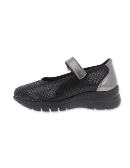 MARY JANE  BLACK, THERAPEUTIC WOMEN SHOES OF LEATHER, FOR DELICATED FEET