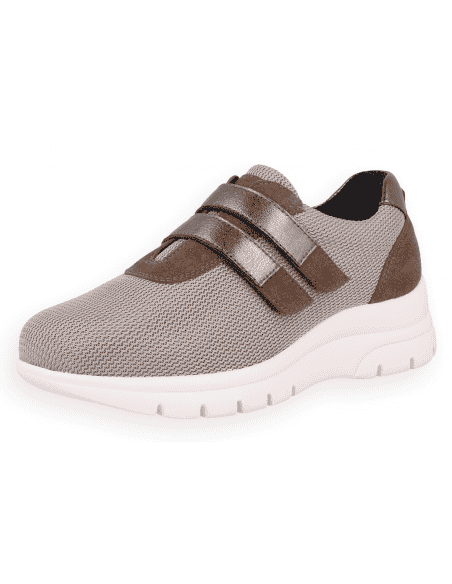 ISI TAUPE, THERAPEUTIC WOMEN SHOES OF LEATHER, FOR DELICATED FEET