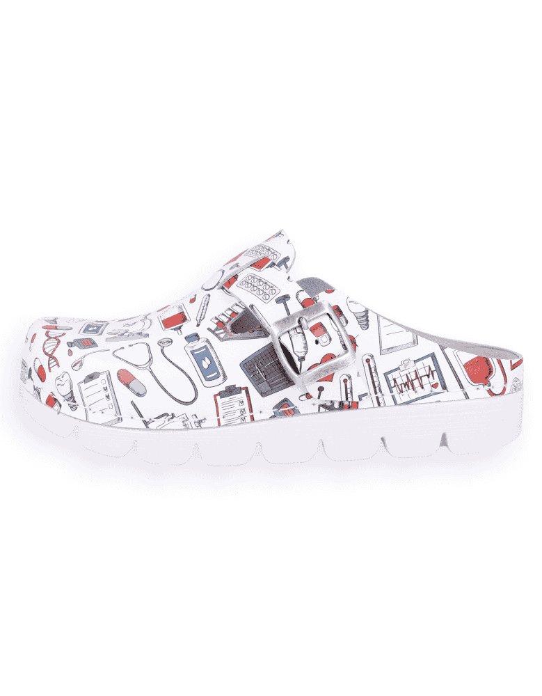 SANITARY COMFORT CLOGS, MASTER BACK STRAP WHITE...