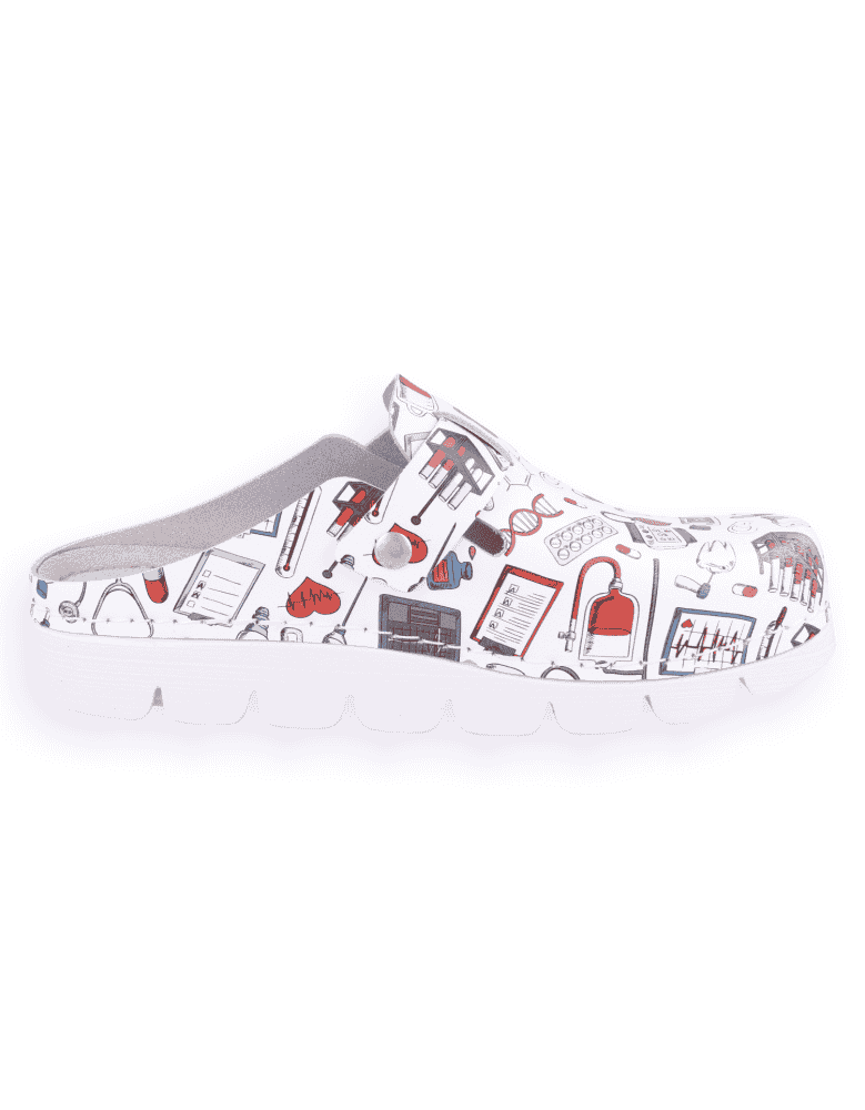 SANITARY COMFORT CLOGS, MASTER BACK STRAP WHITE...