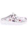 SANITARY COMFORT CLOGS, MASTER BACK STRAP WHITE ICONS