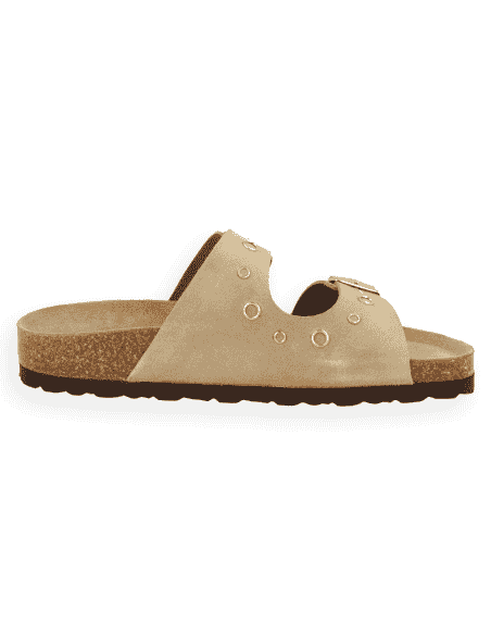 Sandalia Porto Taupe D'Torres® | Fabricada en Piel Serraje con Tecnologia NubeFit™