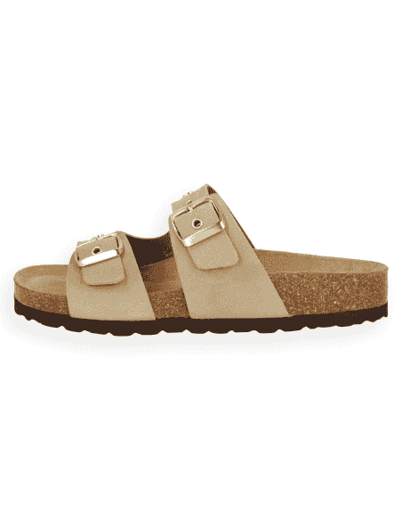 Sandalia Porto Taupe D'Torres® | Fabricada en Piel Serraje con Tecnologia NubeFit™