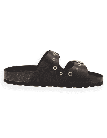 Porto Black Sandal D'Torres® | Suede Leather with Stud Details