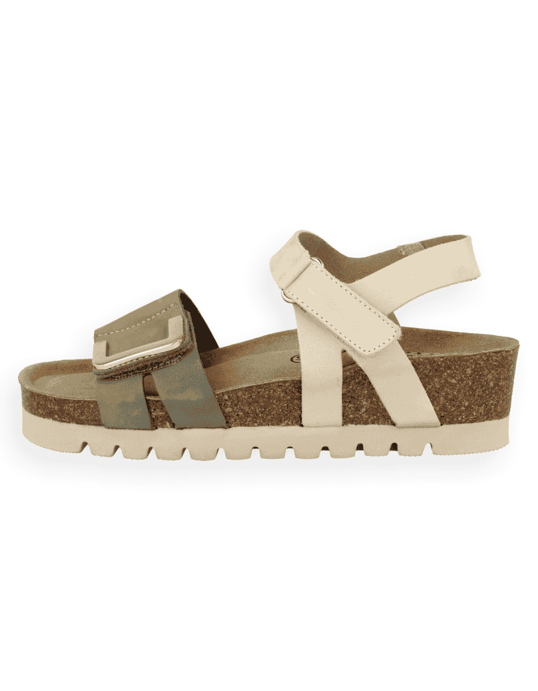Lima Caqui-Beige | Sandalia Anatómica Cuña 4 cm...