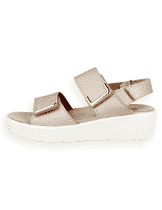 Yaiza Sandal Platino | Sandalia anatómica con cuña 4 cm y...