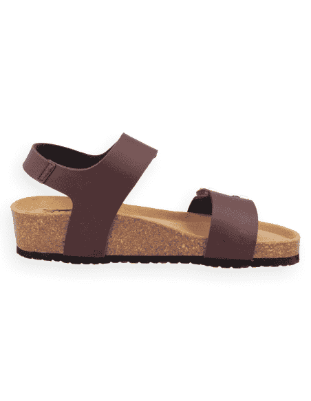 Sandalia Cuña Evora Marrón | Velcro & Plantilla NubeFit™ | D'Torres®