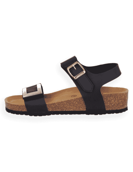 Sandália Cunha Evora Preto | Velcro & Palmilha NubeFit™ | D'Torres®
