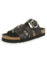 D'Torres® Roma Black Sandal | Full-Grain Cowhide Leather with Rivets