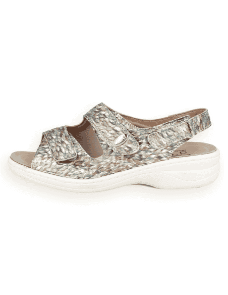 SANDALIA JULIA 2026 GRIS MULTI D'Torres® | Horma K Extra Ancha para Pie Diabético y Juanetes