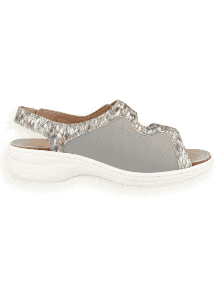 SANDALIA JULIA 2026 GRIS MULTI D'Torres®, PARA PIES DELICADOS Y ANCHOS CON JUANETES