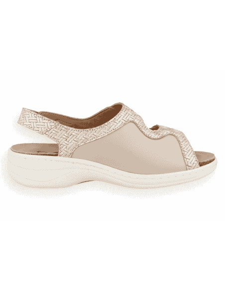 SANDALIA JULIA 2026 CHAMPAGNE D'Torres®, PARA PIES DELICADOS Y ANCHOS CON JUANETES