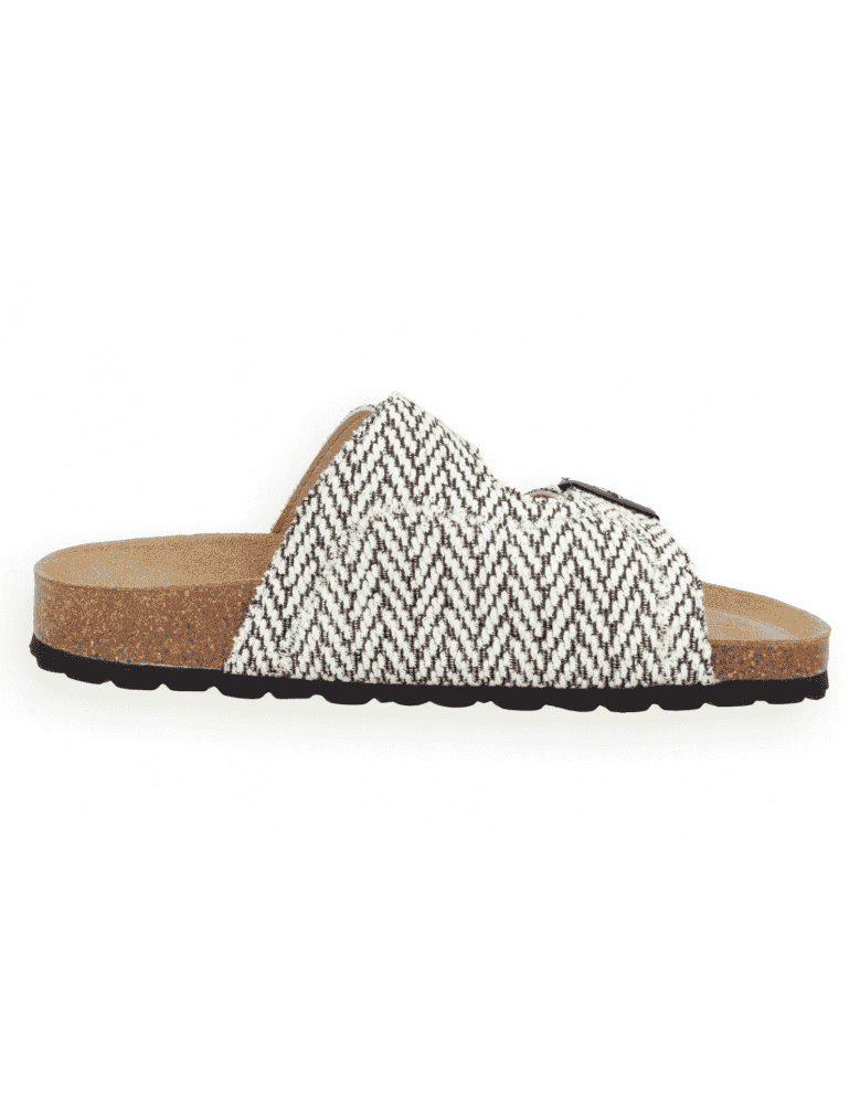 Sandalia Anatómica D'Torres® Kira Negro-Blanco...