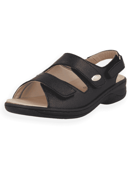 SANDALIA JULIA 2026 NEGRO D'Torres®, PARA PIES DELICADOS Y ANCHOS CON JUANETES