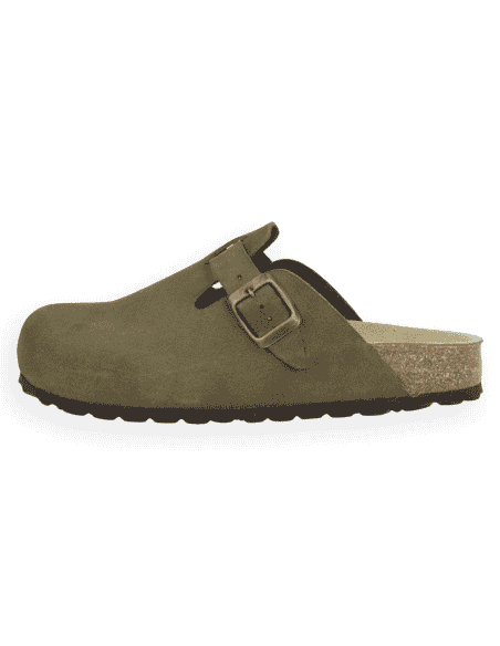 Berlin Olive D'Torres® Clog | Anatomical Comfort Suede Leather In&Out
