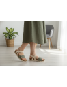 Lima Caqui-Beige | Sandalia Anatómica Cuña 4 cm Corcho | Piel Serraje | Velcro | D'Torres®