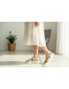 Yaiza Sandal Platino | Sandalia anatómica con cuña 4 cm y plantilla NubeFit™ extraíble | D'Torres®