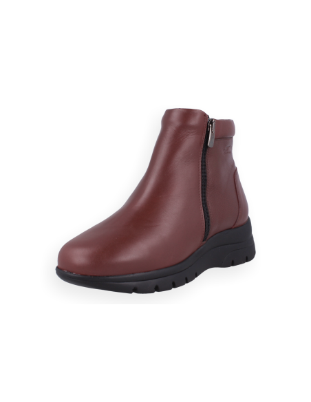 Freda 26 Brown|Women's Extra Wide Leather Boot | Diabetic & Bunion Friendly