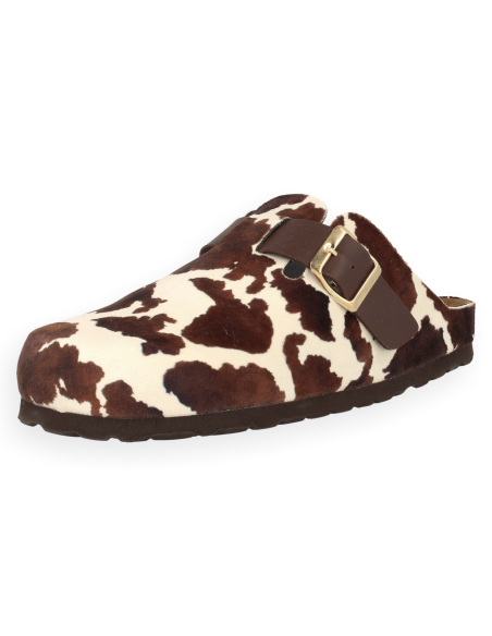 ZUECO BERLIN COW CUERO - D'Torres®, CÓMODO Y ELEGANTE CON PLANTA ANATÓMICA ACOLCHADA