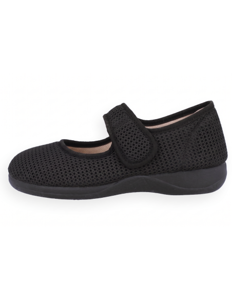 Maia MJ Preto | Sapatilha Terapêutica Ajustável Velcro Mary Jane