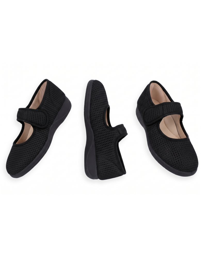 Maia MJ Black | Adjustable Velcro Mary Jane...