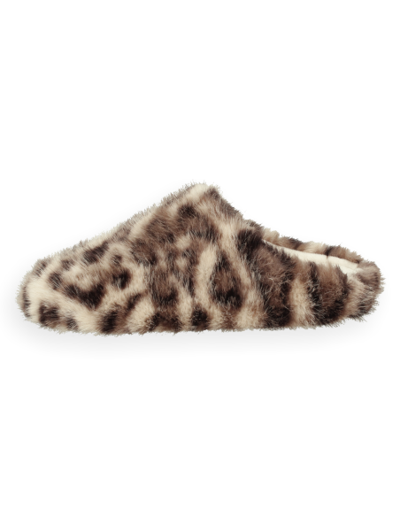 ZAPATILLAS ANATÓMICAS SEÑORA D'TORRES BRUGES LEOPARDO, DE FIELTRO CÁLIDO AISLANTE DEL FRÍO.