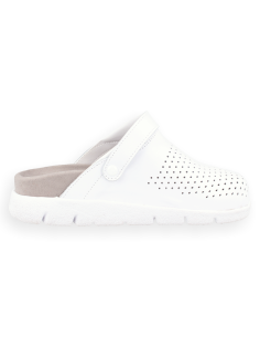 NUBE Back Strap D'Torres® Healthcare Clog - White Leather 2