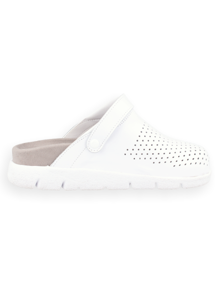 Zueco Sanitario NUBE Back Strap D'Torres® - Piel Blanco