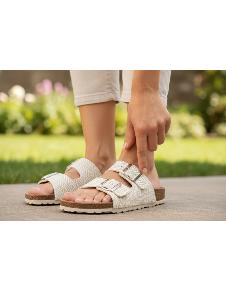 Sandália Anatómica D'Torres® Kira Ouro-Branco |...